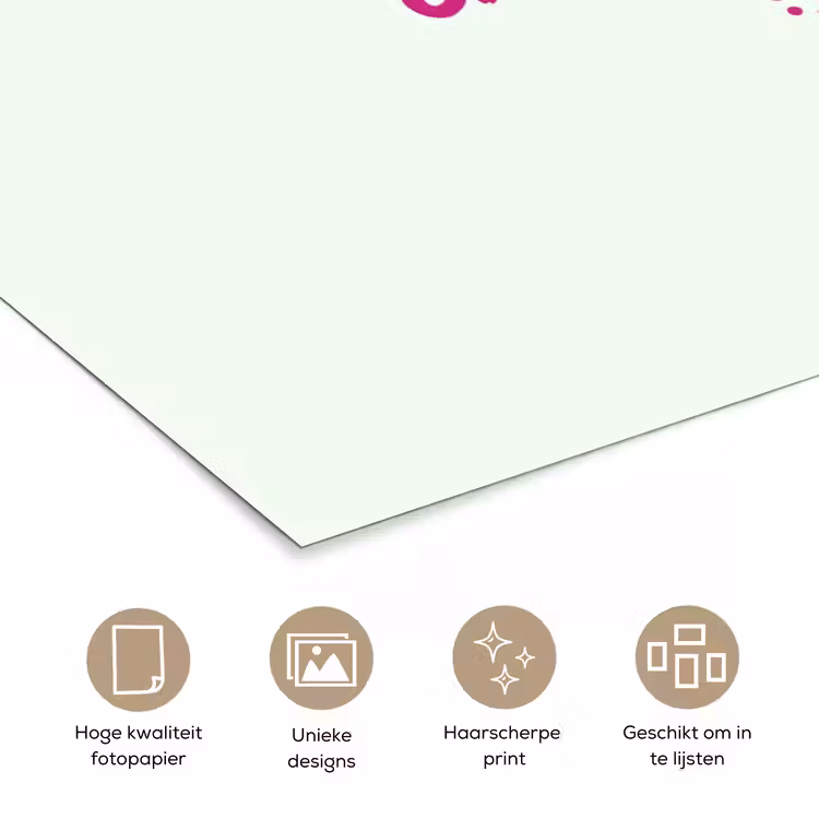 Poster - Focus - Beige - Roze - Smiley — 5