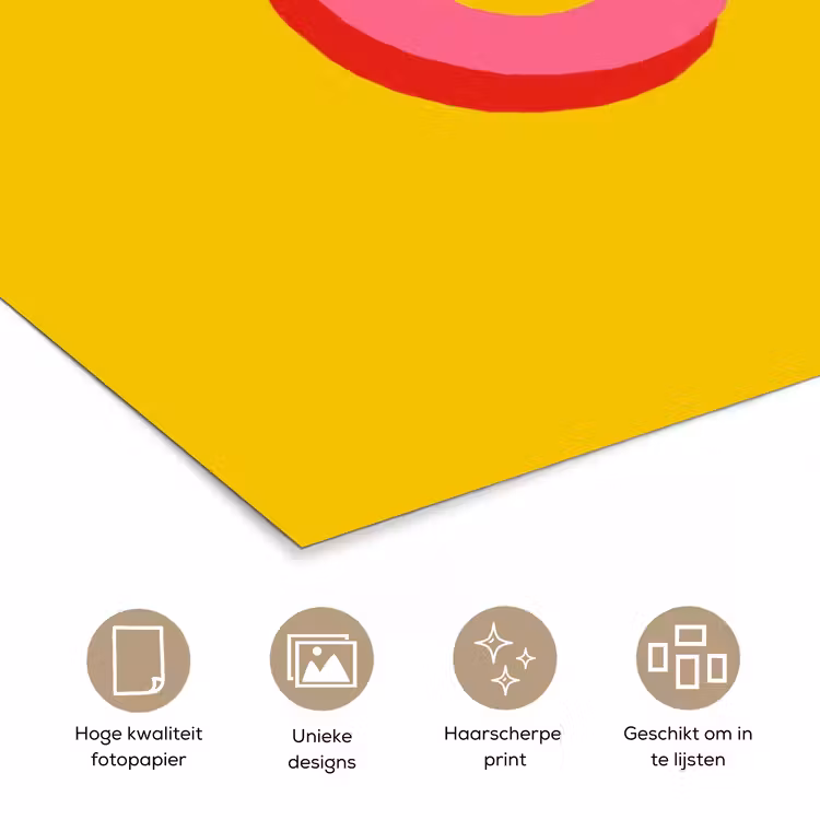 Poster - Geel - Roze - Oh - 3D — 5