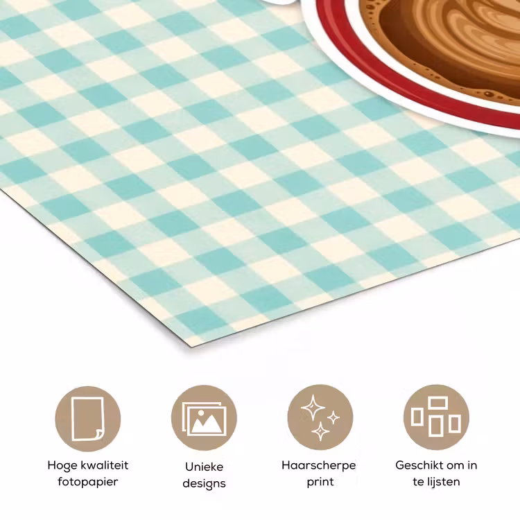 Poster - Koffie - Klok - Groen — 5