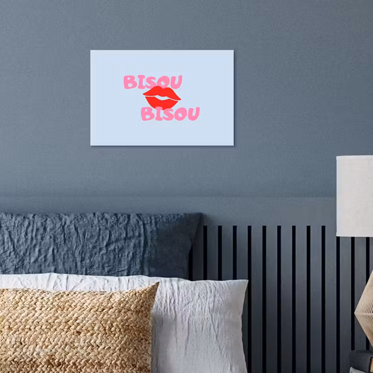 Poster - Lippen - Bisou - Blauw — 3