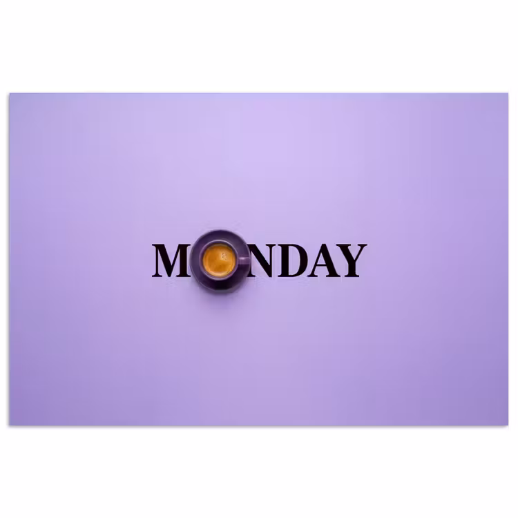 Poster - Maandag - Mok - Koffie - Paars — 1