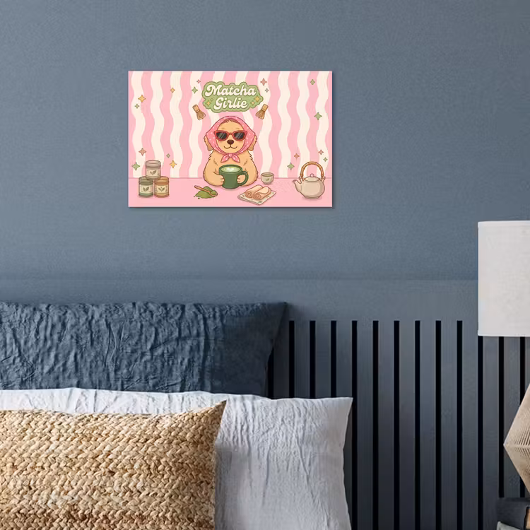 Poster - Matcha - Hond - Roze - Groen — 3