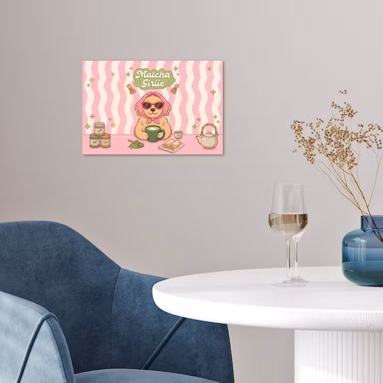 Poster - Matcha - Hond - Roze - Groen — 4