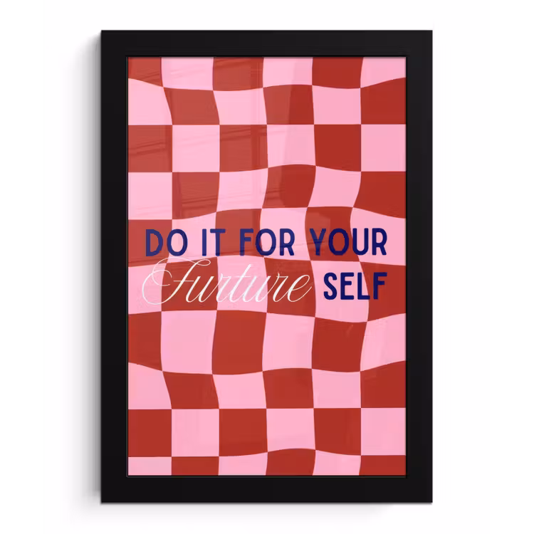 Poster met lijst - Furture - Geblokt - Rood — 1