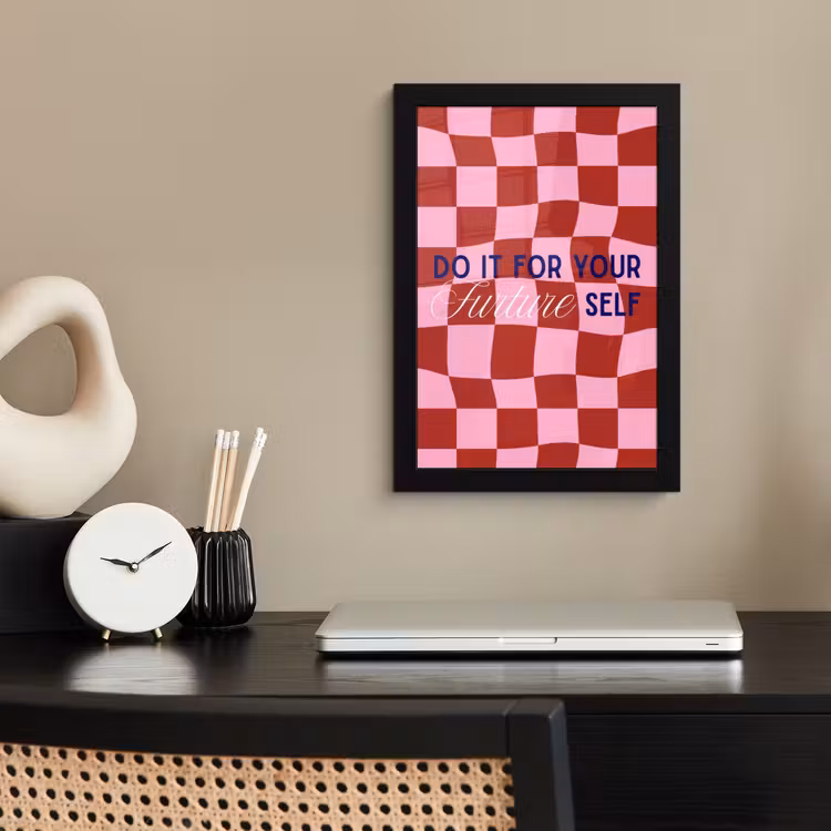 Poster met lijst - Furture - Geblokt - Rood — 3