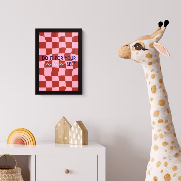 Poster met lijst - Furture - Geblokt - Rood — 5