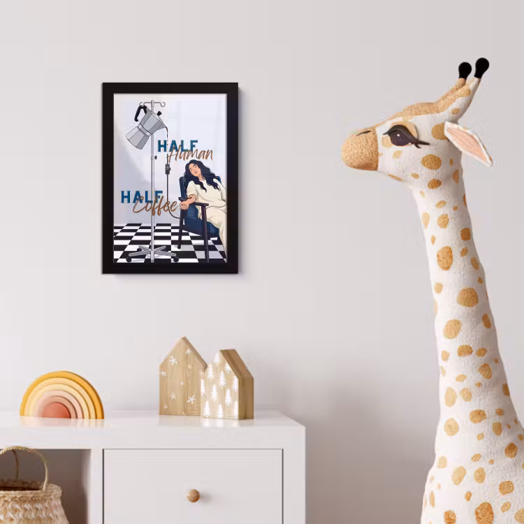 Poster met lijst - Half human, Half Coffee - Infuus - Koffie — 5