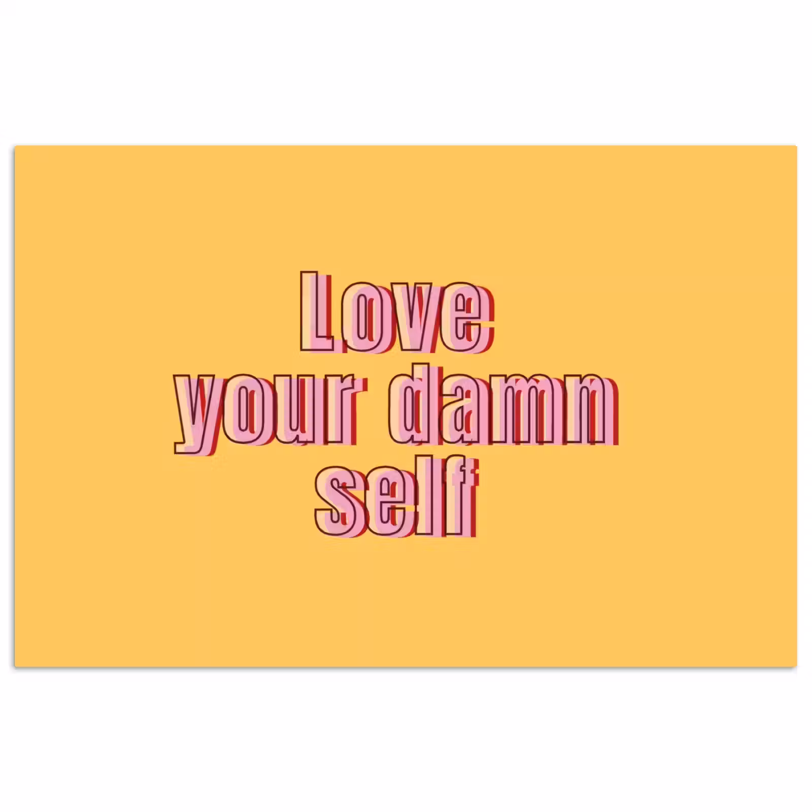 Poster - Love yourself - Roze - Geel — 1