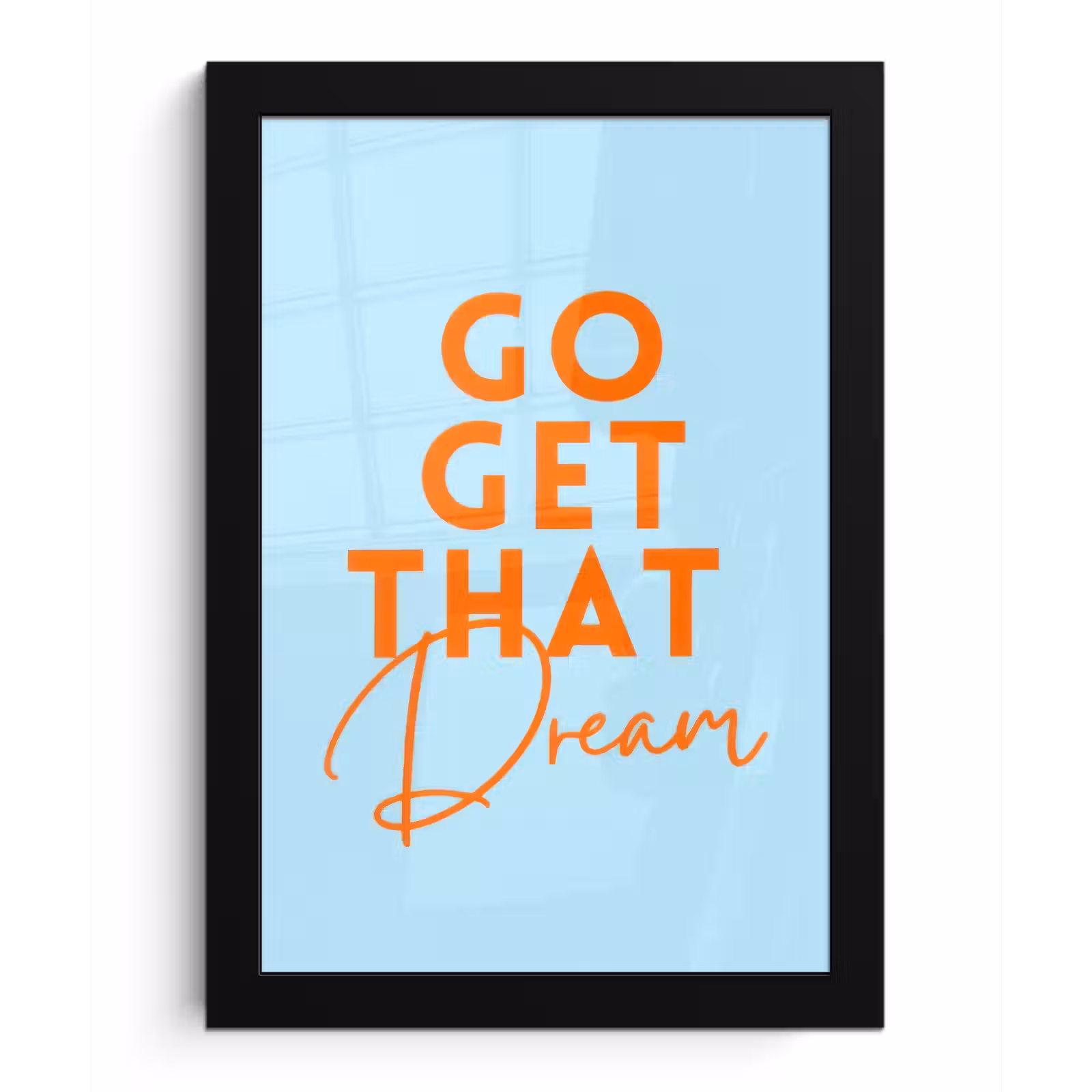 Poster met lijst - Blauw - Oranje - Tekst — 1
