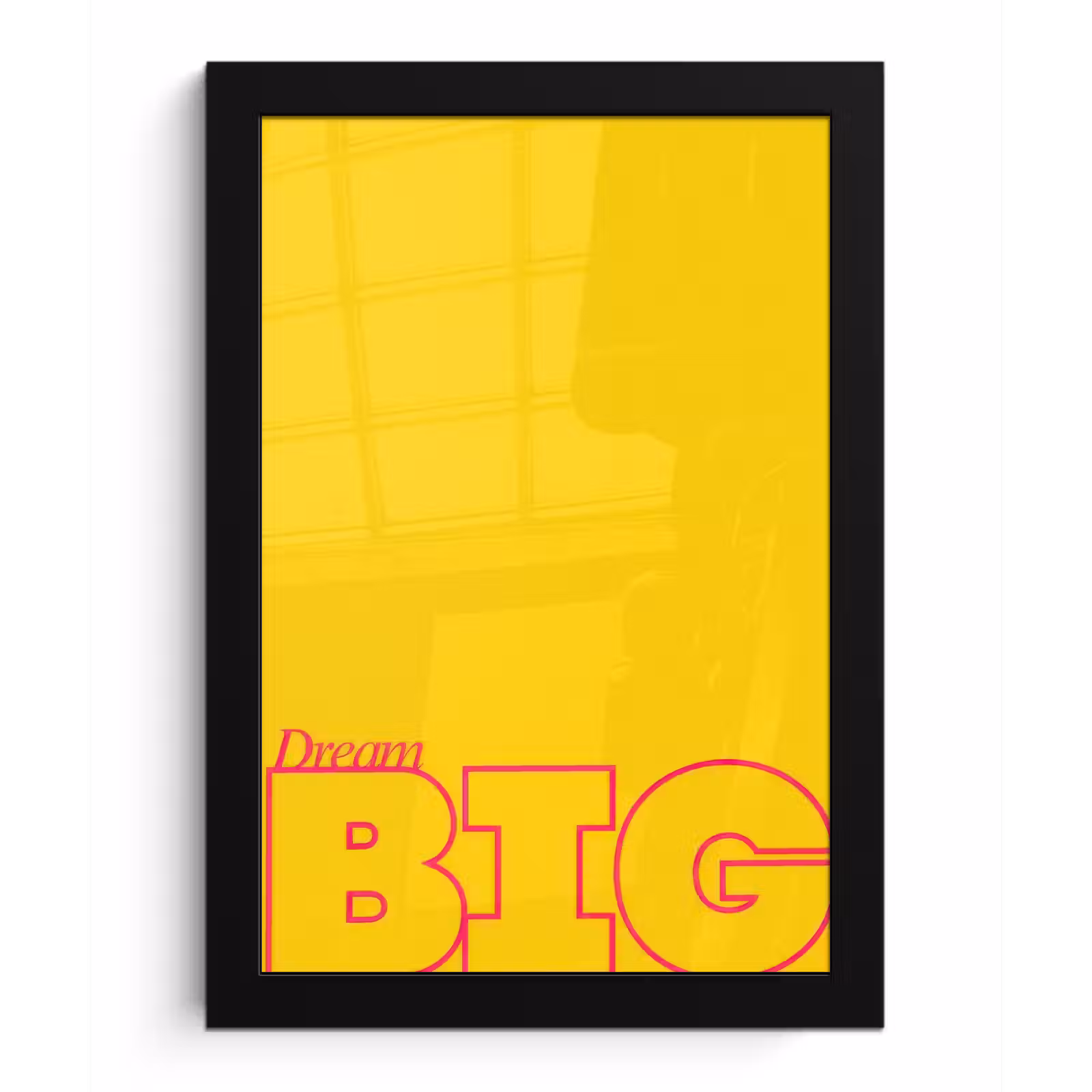 Poster met lijst - Dream big - Geel - Grafisch — 1