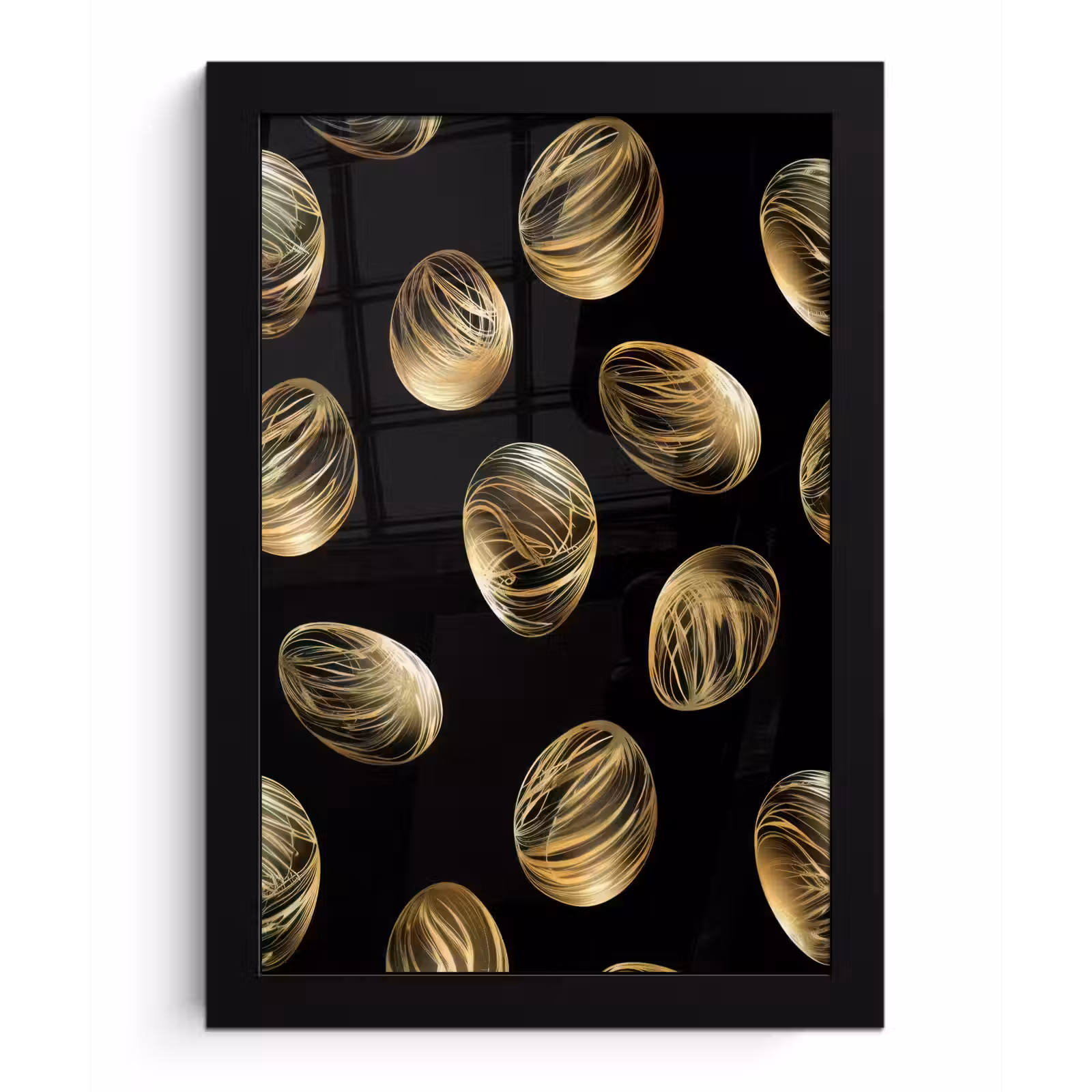 Poster met lijst - Eieren - Goud - Patroon — 1