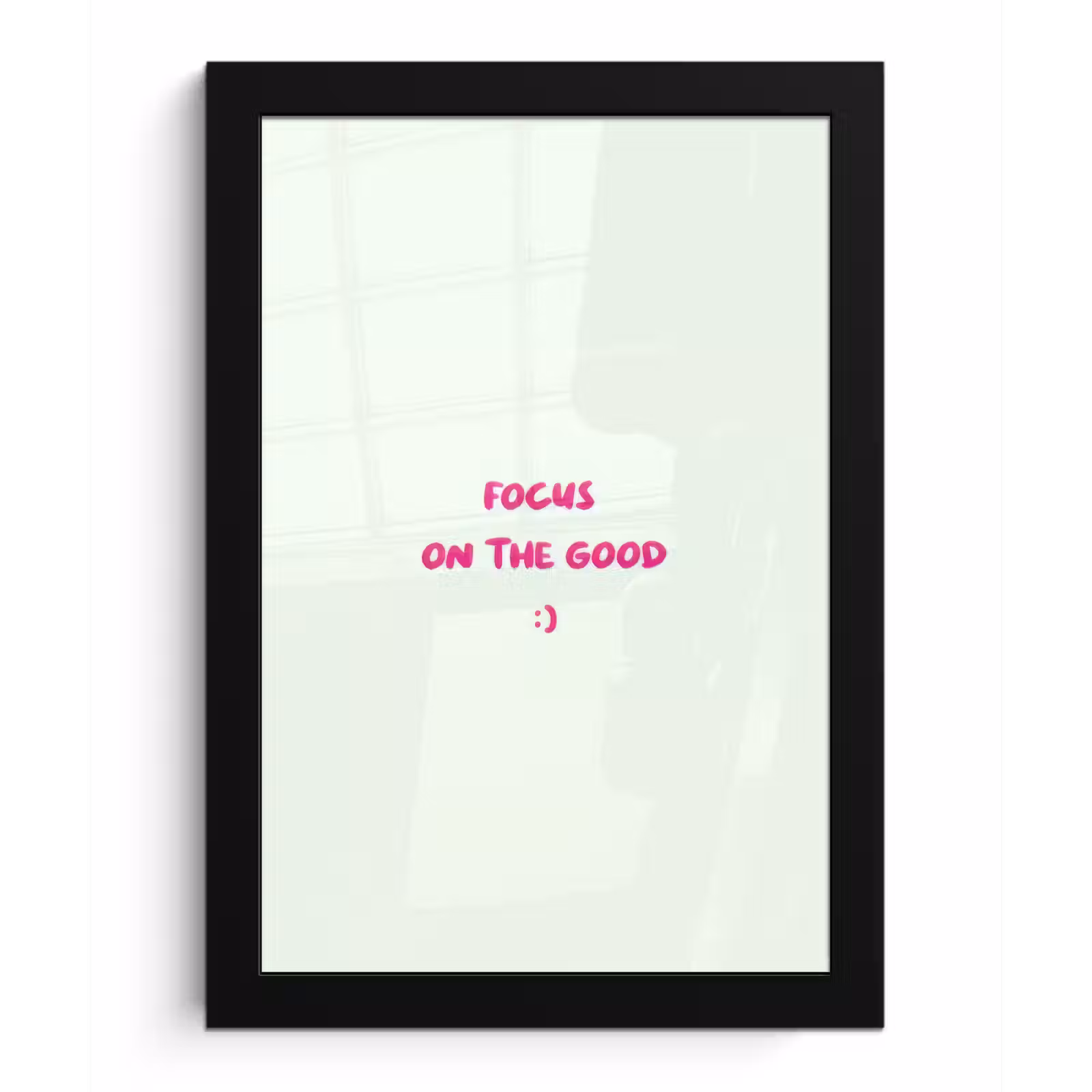 Poster met lijst - Focus - Beige - Roze - Smiley — 1