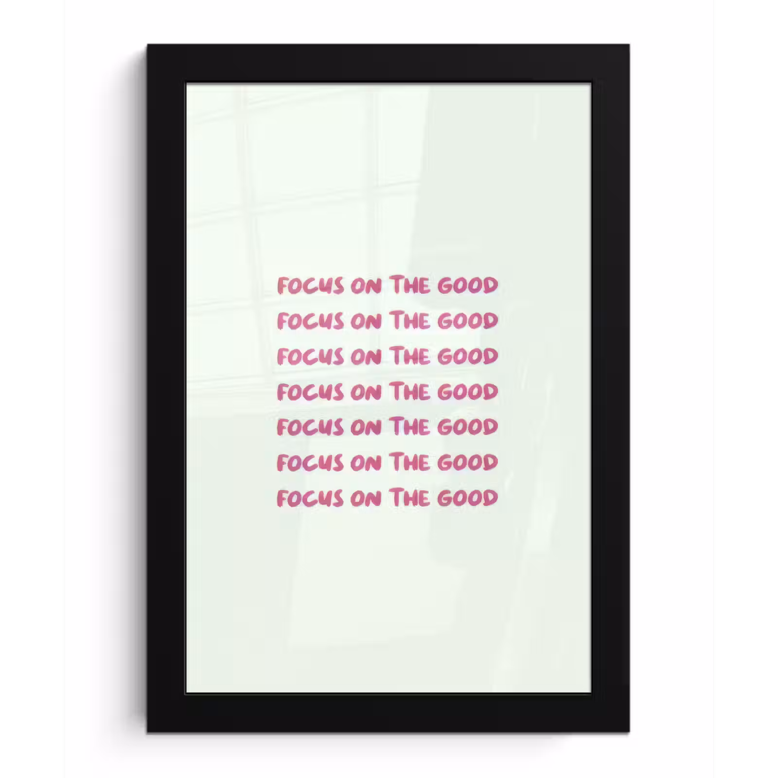 Poster met lijst - Focus on the good - Roze — 1