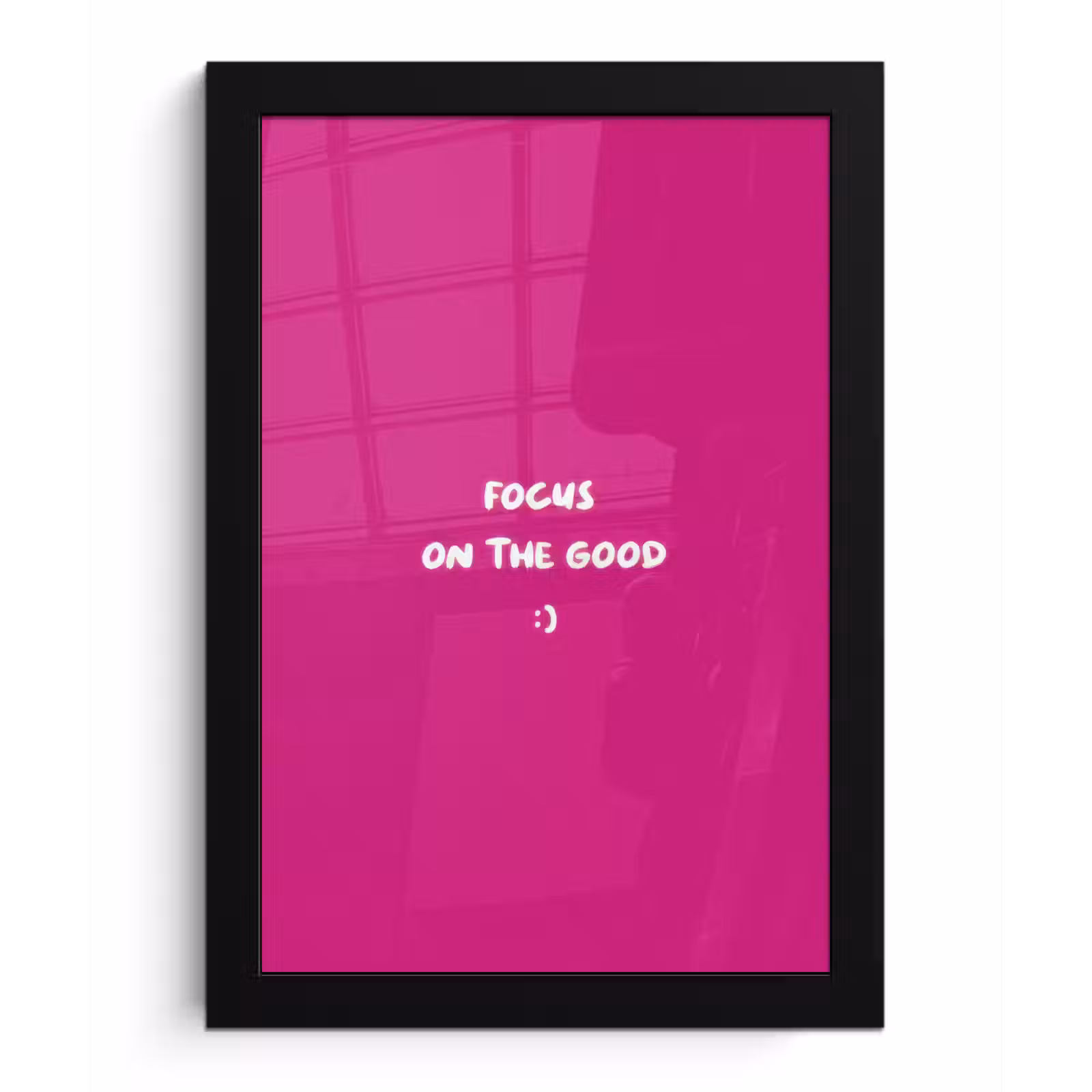 Poster met lijst - Focus - Smiley - Roze — 1