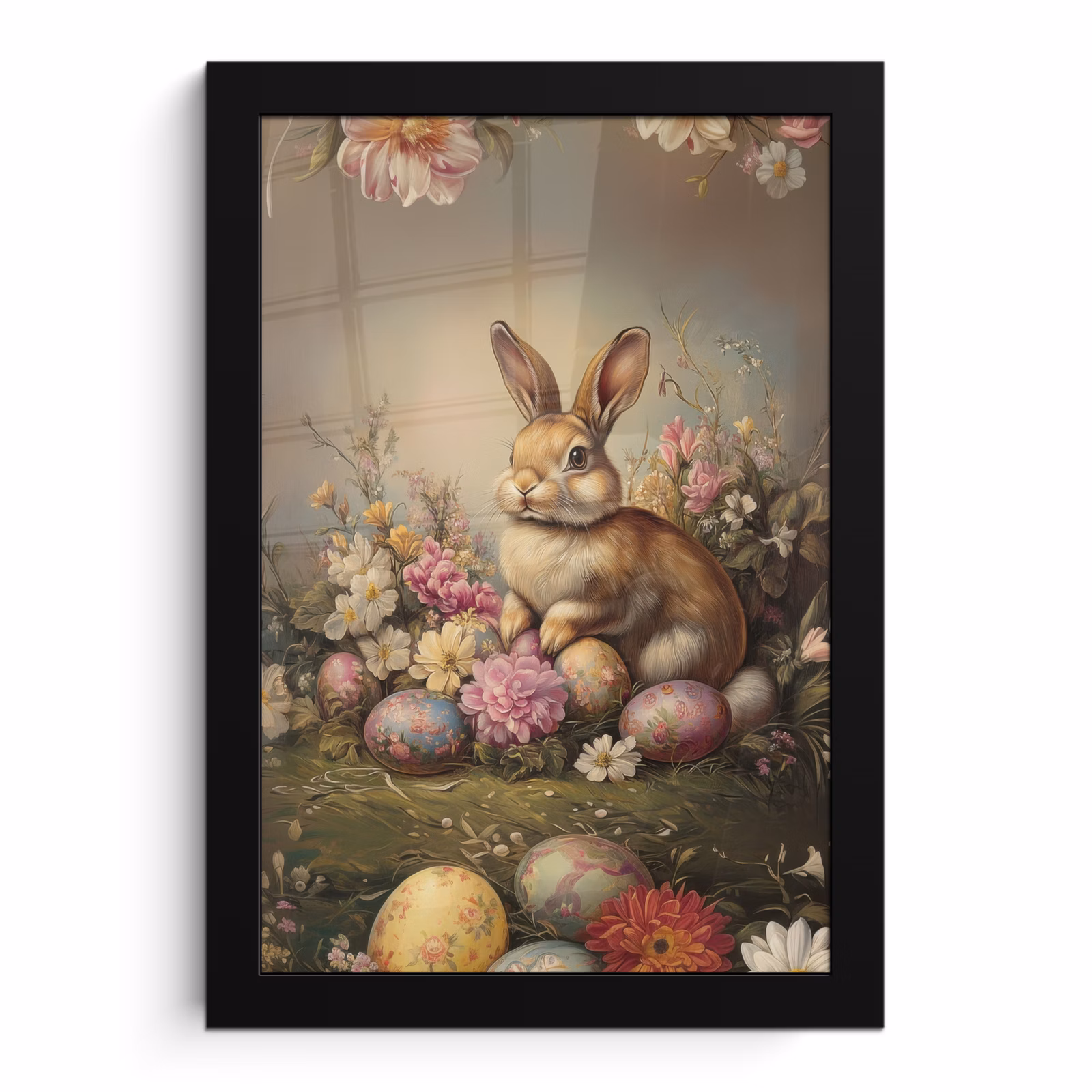 Poster met lijst - Haas - Stilleven - Bloemen — 1