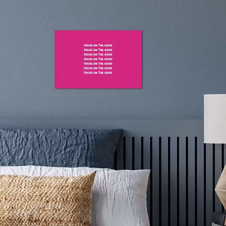 Poster - Focus on the good - Roze - wit — 3