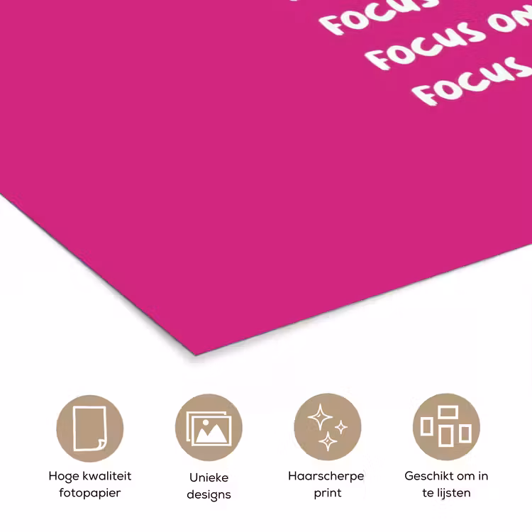 Poster - Focus on the good - Roze - wit — 5