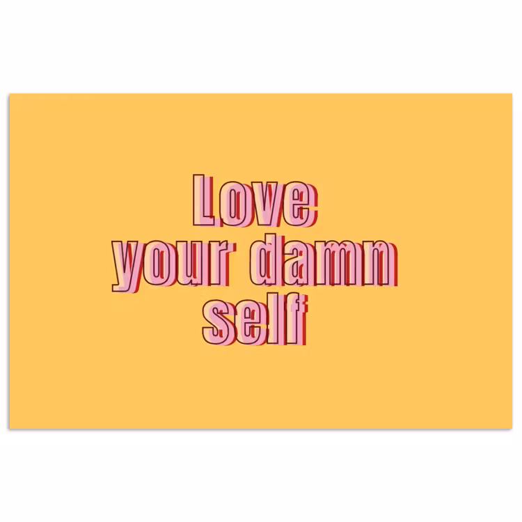 Poster - Love yourself - Roze - Geel — 1