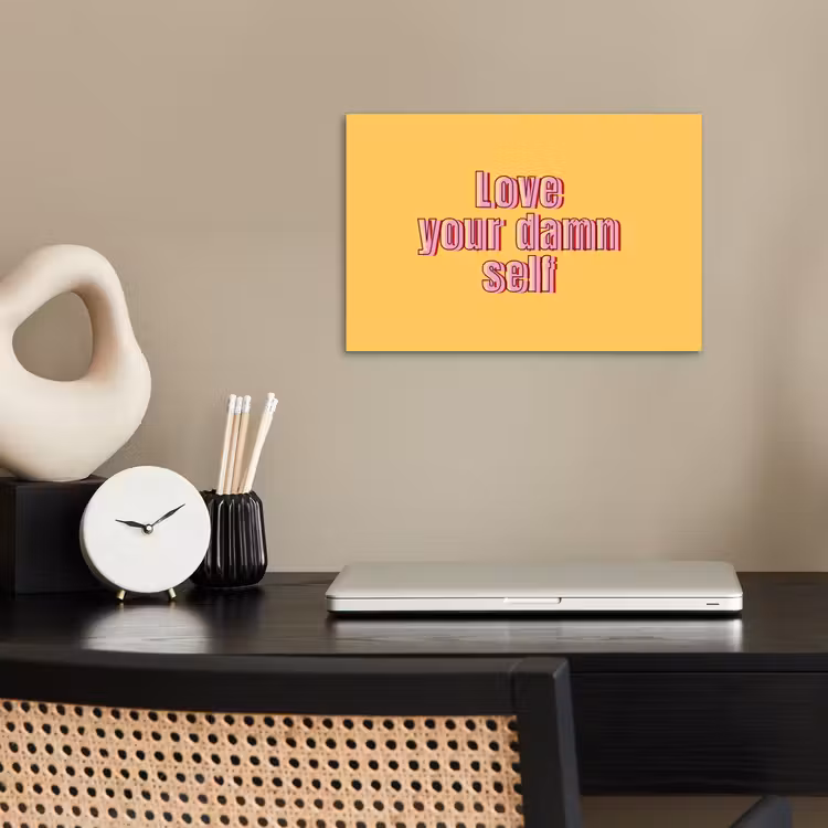 Poster - Love yourself - Roze - Geel — 2