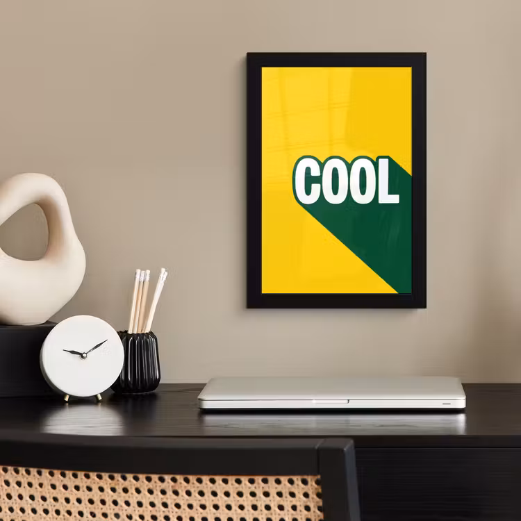 Poster met lijst - Cool - Geel - Groen — 3