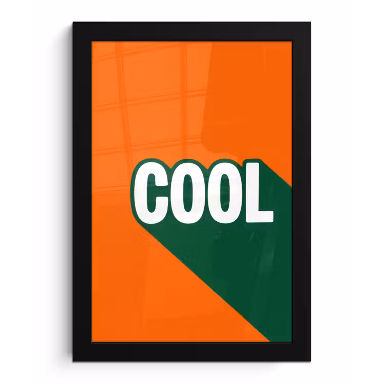 Poster met lijst - Cool - Oranje - Groen — 1