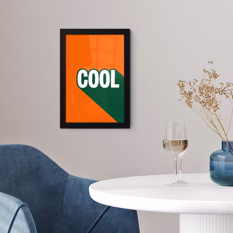 Poster met lijst - Cool - Oranje - Groen — 2