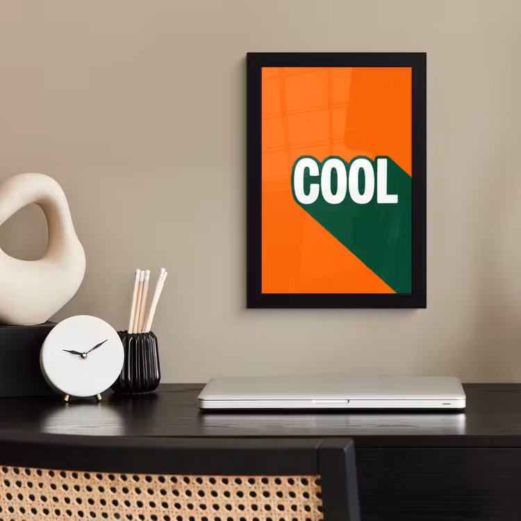 Poster met lijst - Cool - Oranje - Groen — 3