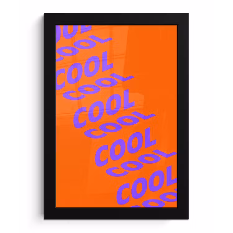 Poster met lijst - Cool - Paars - Oranje — 1