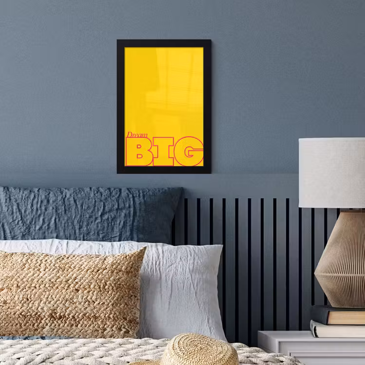 Poster met lijst - Dream big - Geel - Grafisch — 4