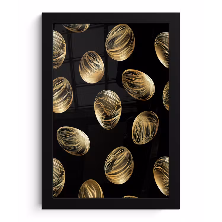 Poster met lijst - Eieren - Goud - Patroon — 1