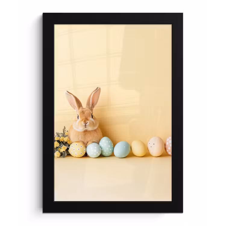 Poster met lijst - Eieren - Konijn - Pasteltinten — 1