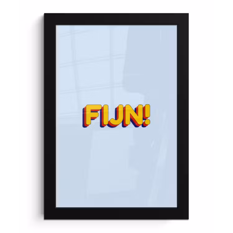 Poster met lijst - Fijn - Geel - Oranje — 1