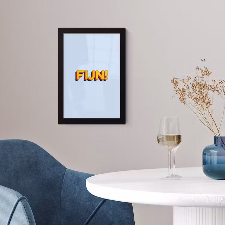 Poster met lijst - Fijn - Geel - Oranje — 2