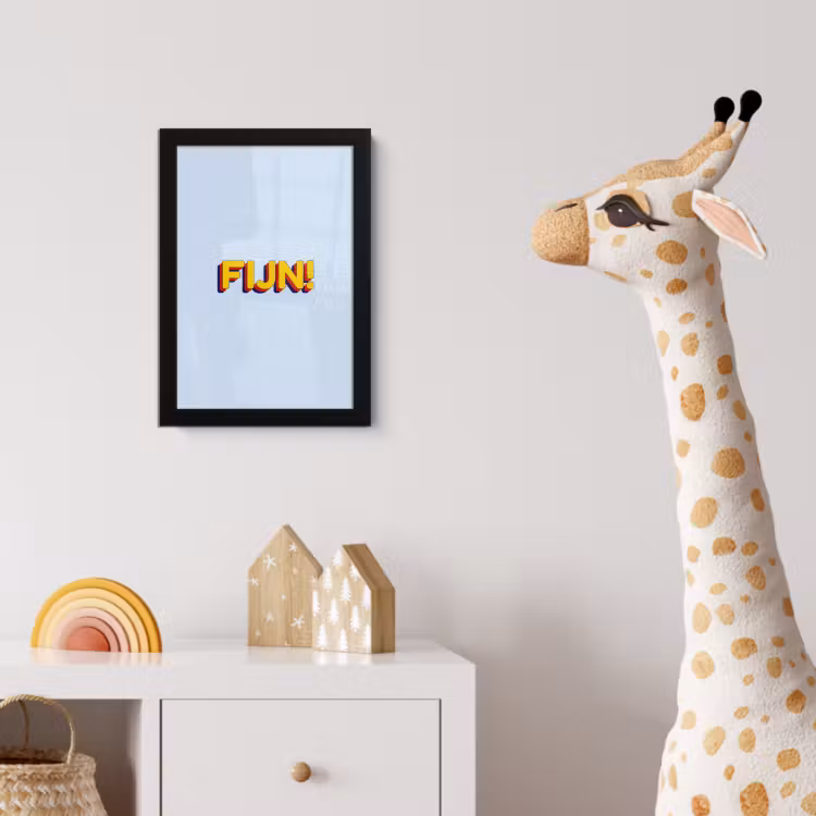Poster met lijst - Fijn - Geel - Oranje — 5
