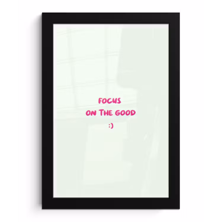 Poster met lijst - Focus - Beige - Roze - Smiley — 1