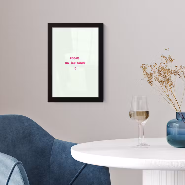 Poster met lijst - Focus - Beige - Roze - Smiley — 2