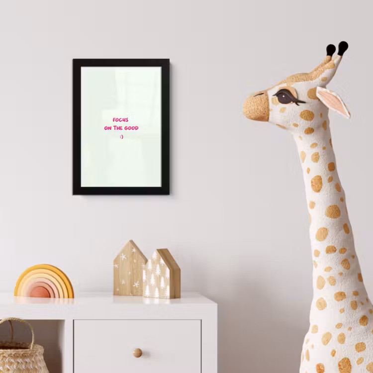 Poster met lijst - Focus - Beige - Roze - Smiley — 5