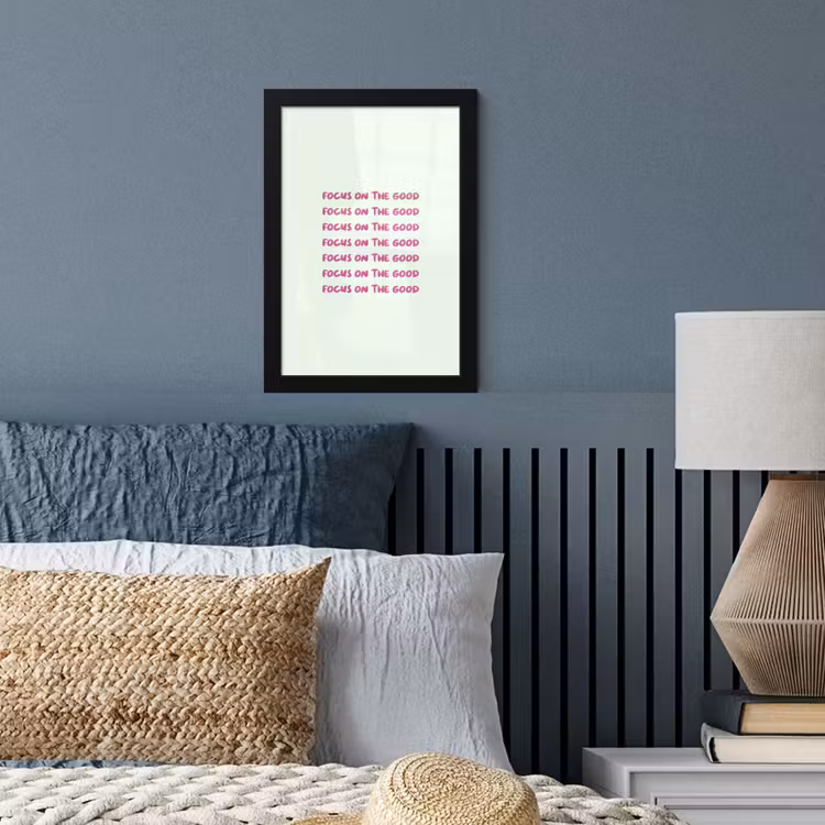 Poster met lijst - Focus on the good - Roze — 4