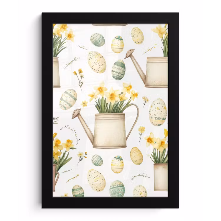 Poster met lijst - Gieter - Bloemen - Eieren — 1