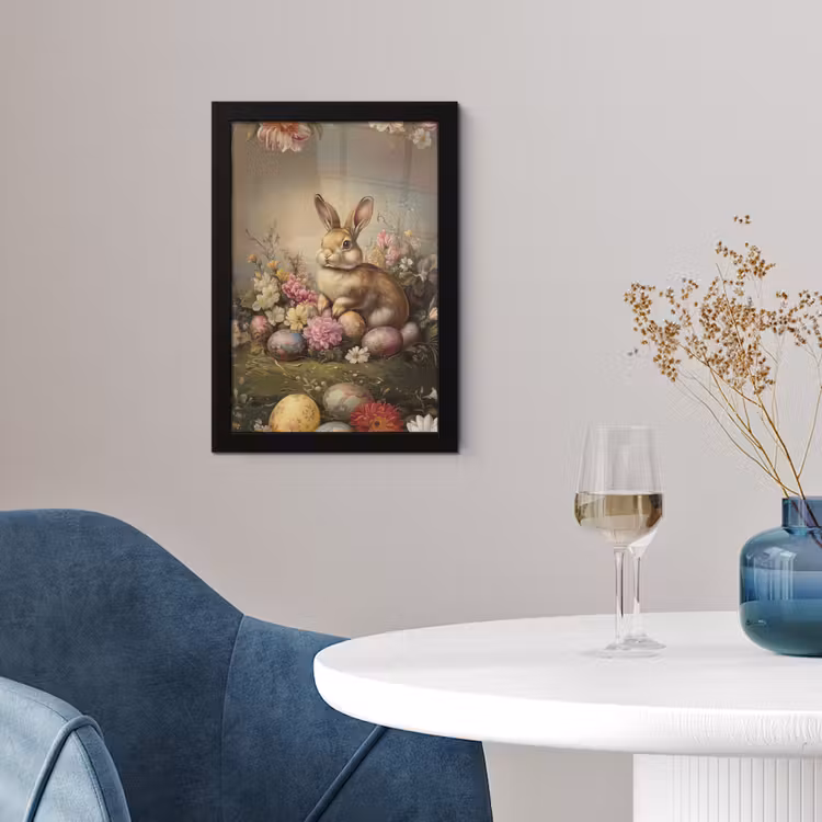 Poster met lijst - Haas - Stilleven - Bloemen — 2