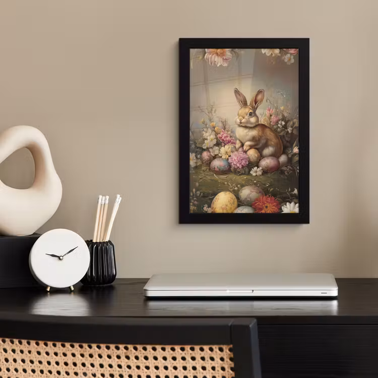 Poster met lijst - Haas - Stilleven - Bloemen — 3