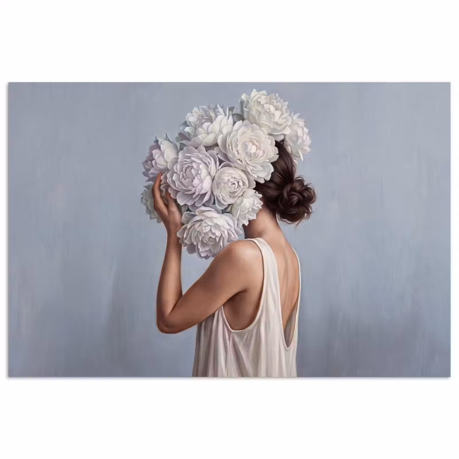 Poster - Bloemen - Vrouw - Wit — 1
