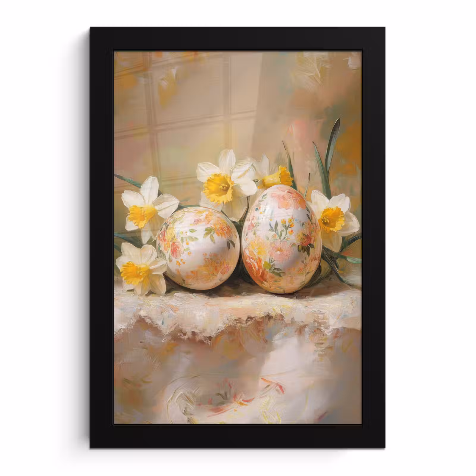 Poster met lijst - Bloemen - Eieren - Geschilderd — 1