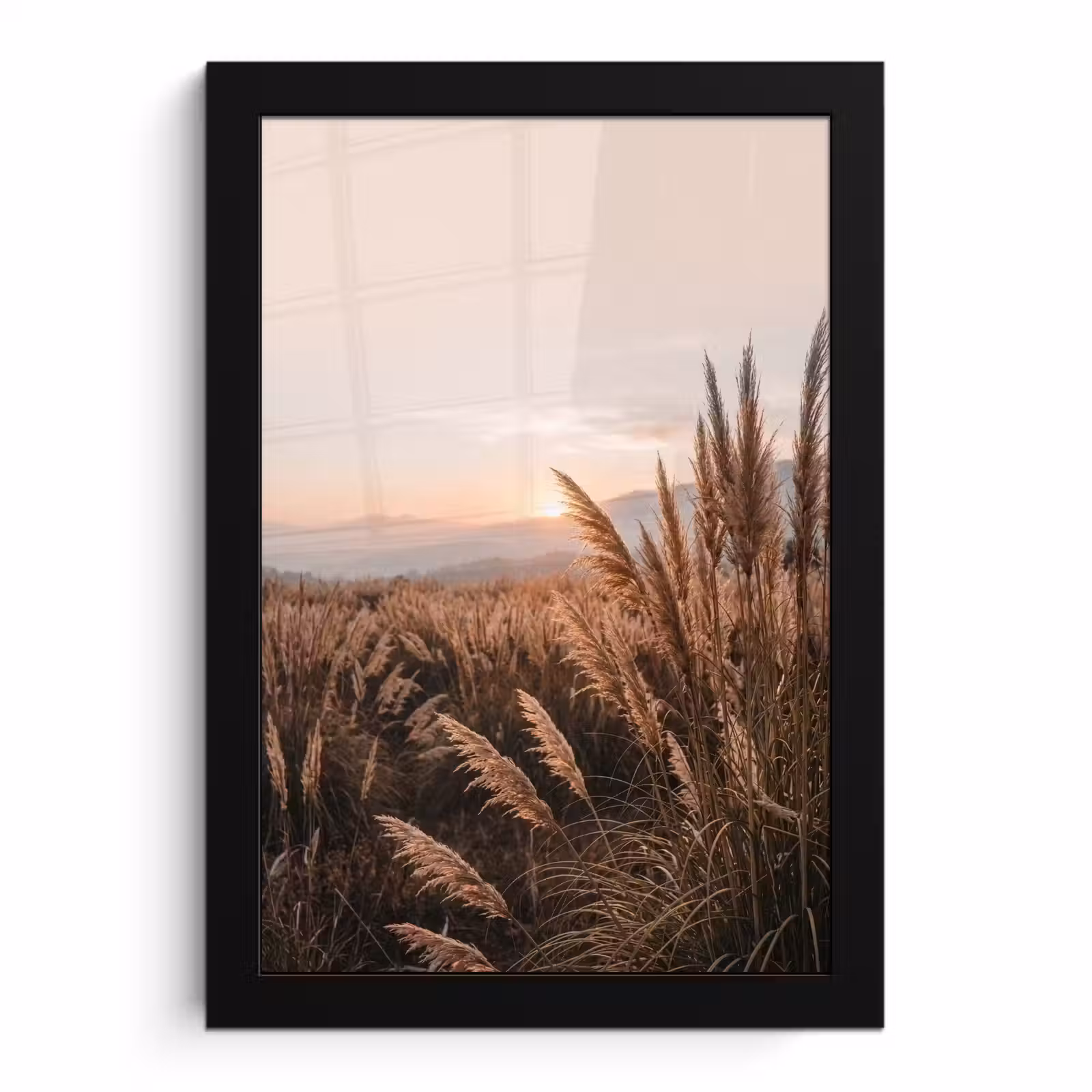 Poster met lijst - Gras - Veld - Zon - Natuur — 1