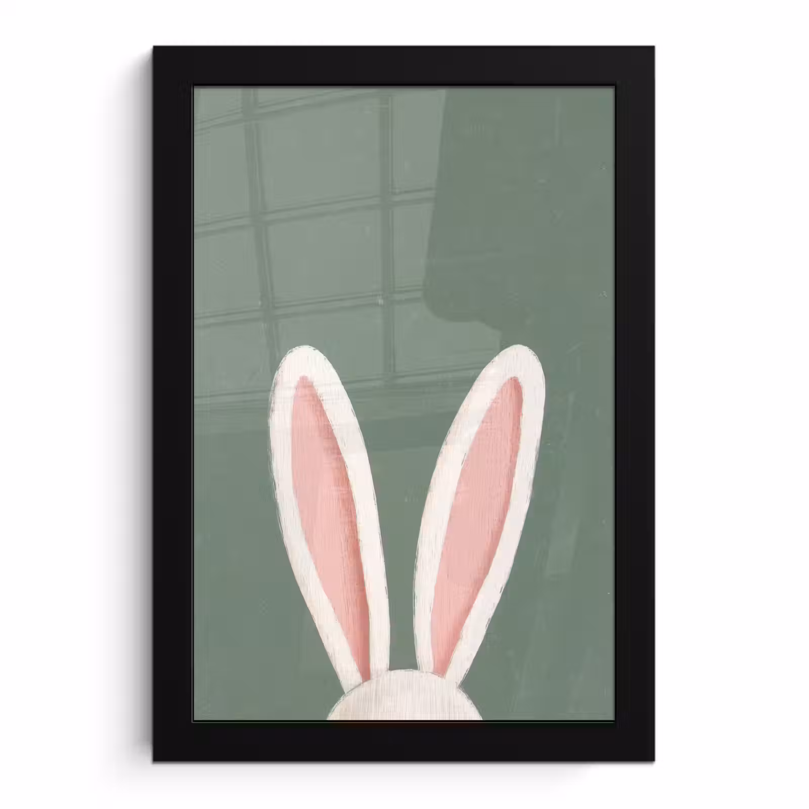 Poster met lijst - Hazen - Oren - Roze — 1
