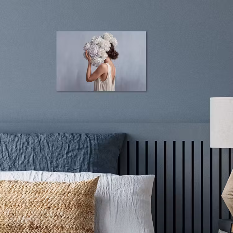 Poster - Bloemen - Vrouw - Wit — 3