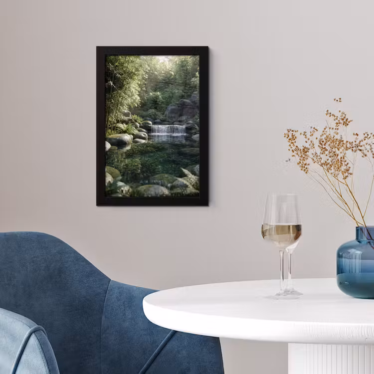 Poster met lijst - Beek - Waterval - Natuur - Groen — 2