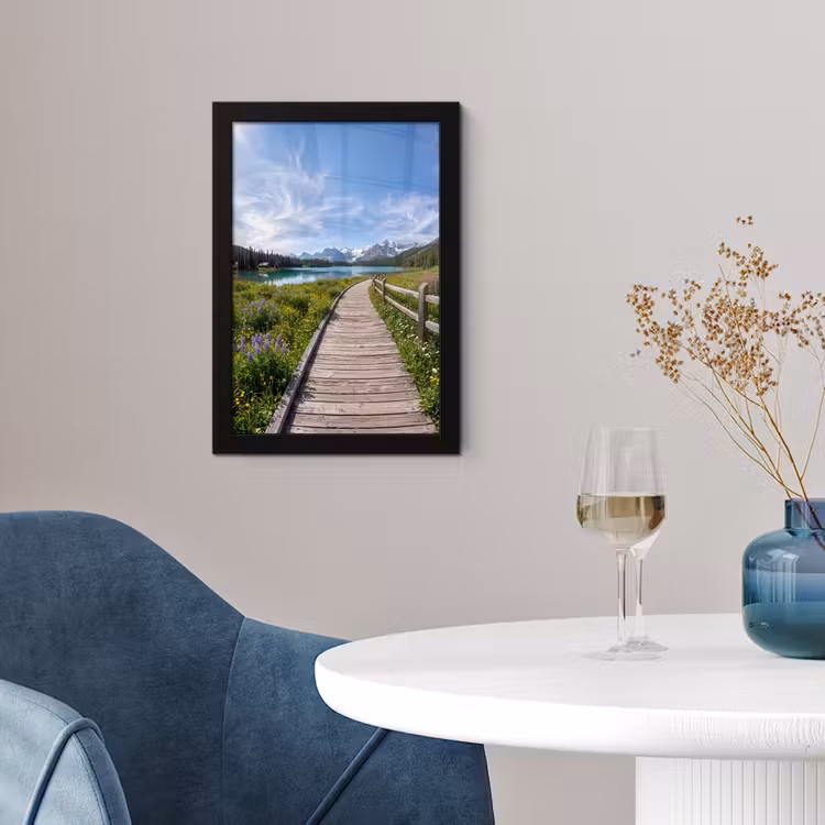 Poster met lijst - Bergen - Meer - Landschap - Blauw — 2