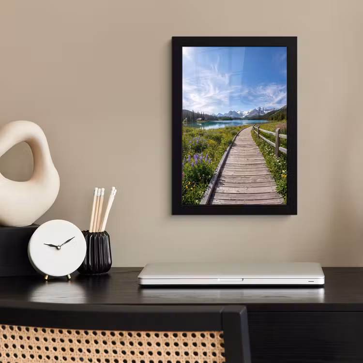Poster met lijst - Bergen - Meer - Landschap - Blauw — 3