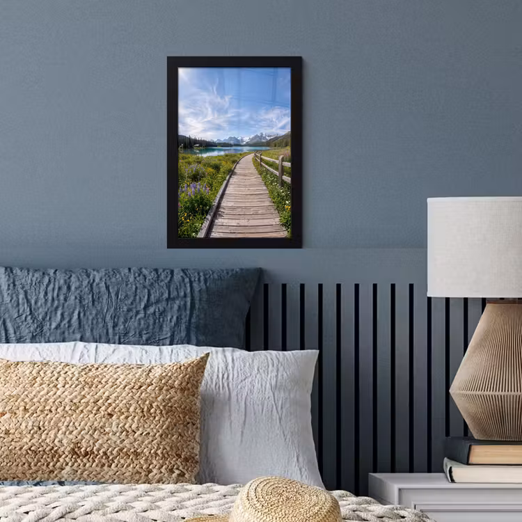 Poster met lijst - Bergen - Meer - Landschap - Blauw — 4
